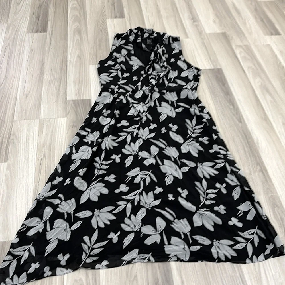 JayGodfrey Black and White Printed Josephine Chiffon Hourglass Sleeveless Sz 12‎ - Picture 5 of 14